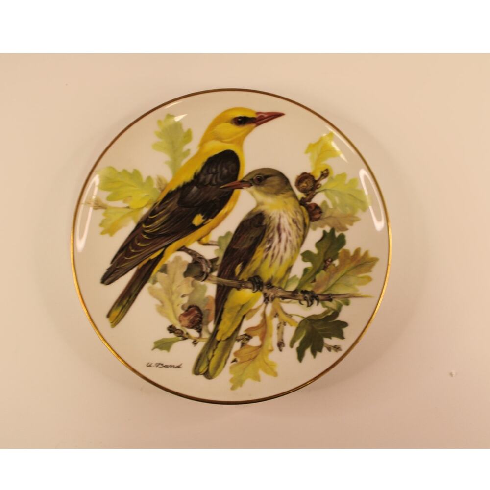 VTG Bird Plate Ursula Band Golden Oriole Pirol Germany 1986 World Wildlife Fund